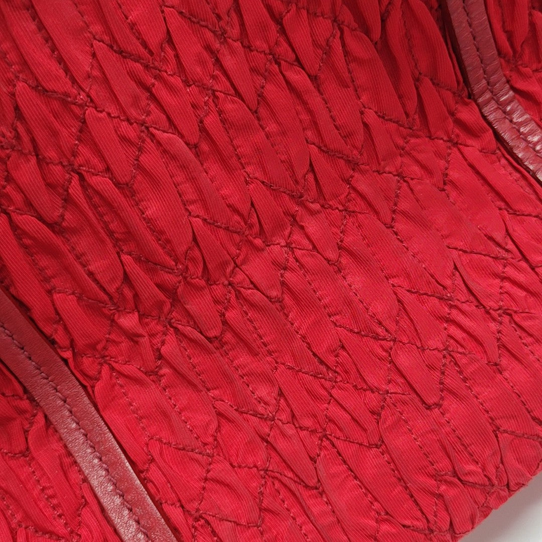 Quilted Canvas Tote Bag Red