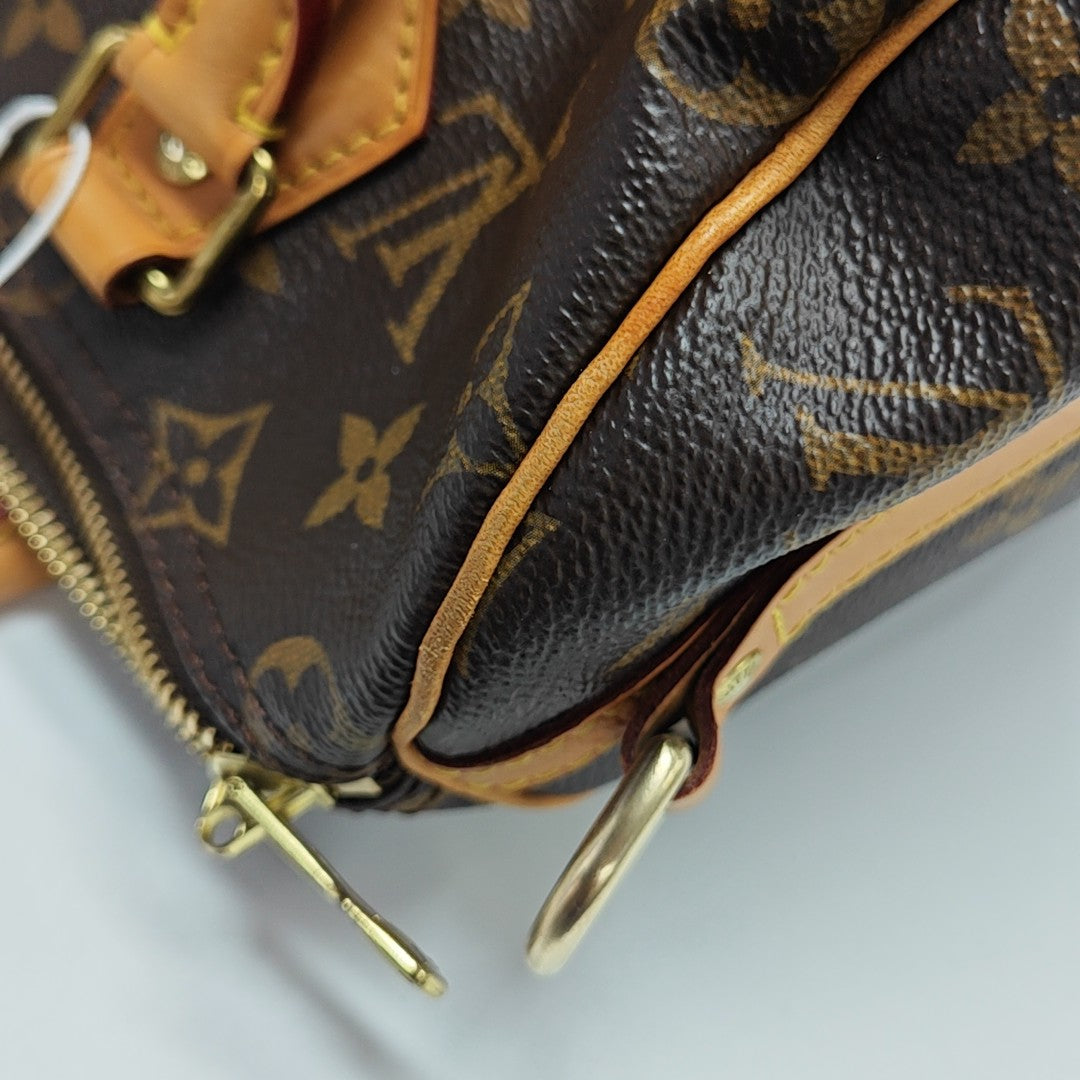 SPEEDY 25 Monogram Coated Canvas Brown