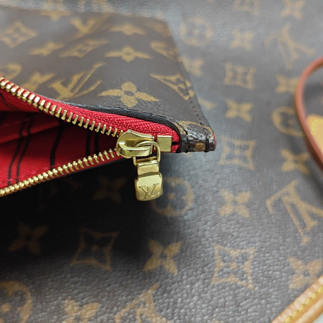 NEVERFULL MM Monogram Coated Canvas Brown