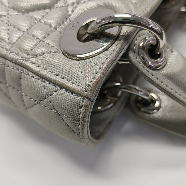 Lady Dior Mini Cannage Lambskin Gray
