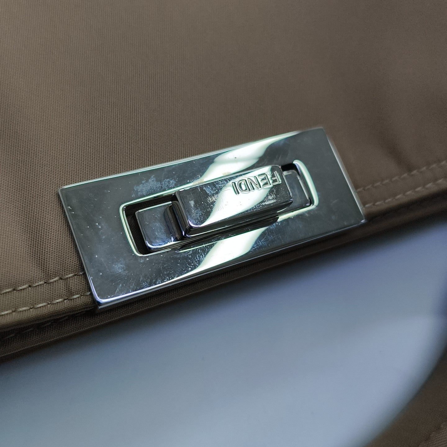 Nylon Shoulder Bag Brown