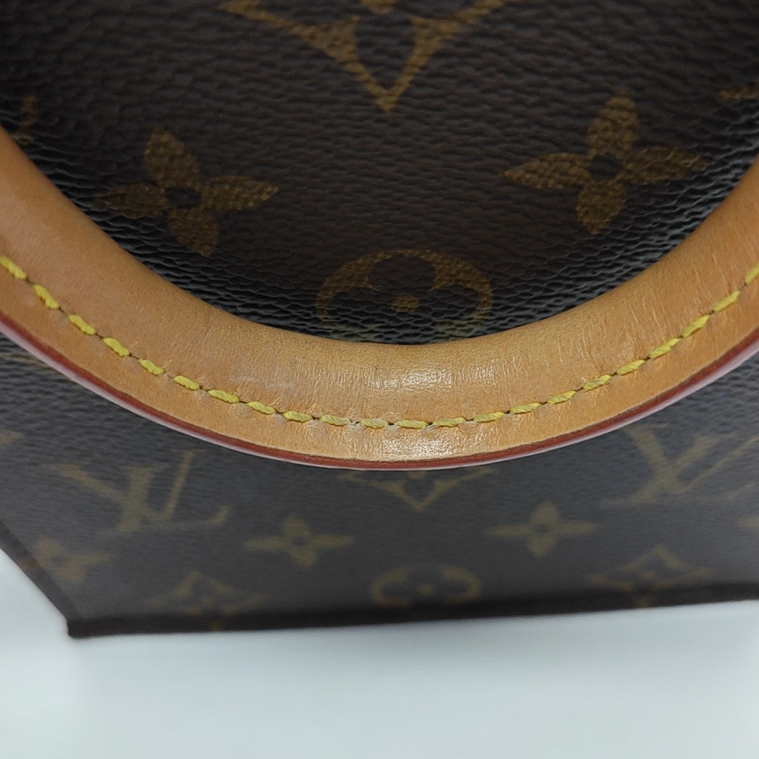 SAC PLAT Mini Monogram Coated Canvas Brown