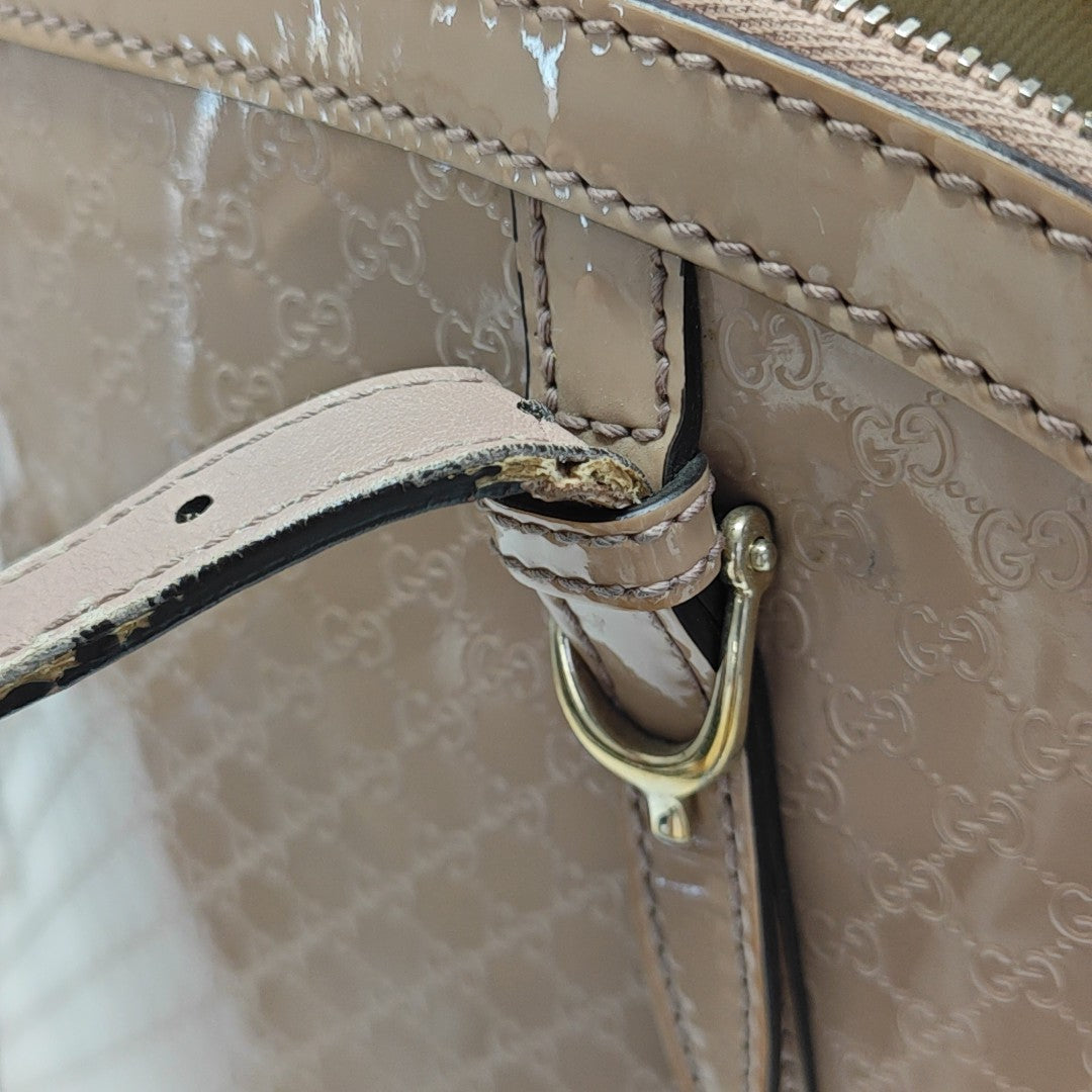 Monogram Patent Leather Shoulder Bag Pink