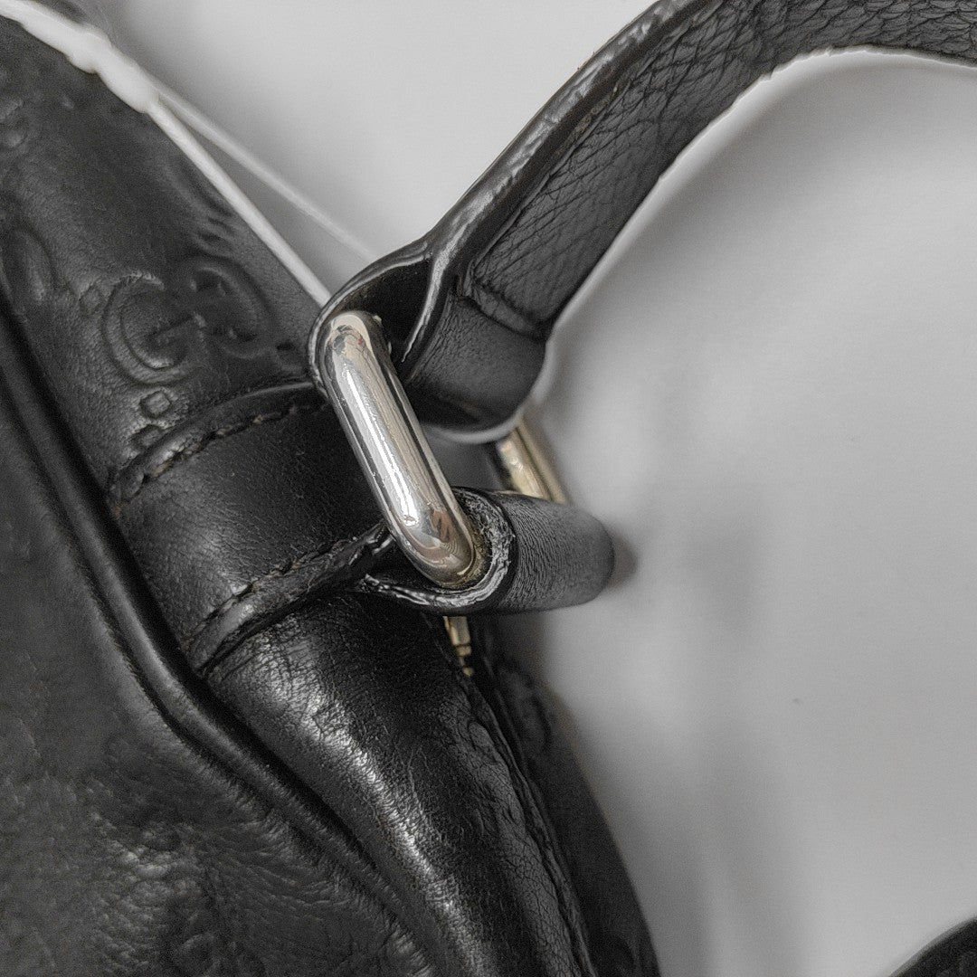 Monogram Calfskin Shoulder Bag Black