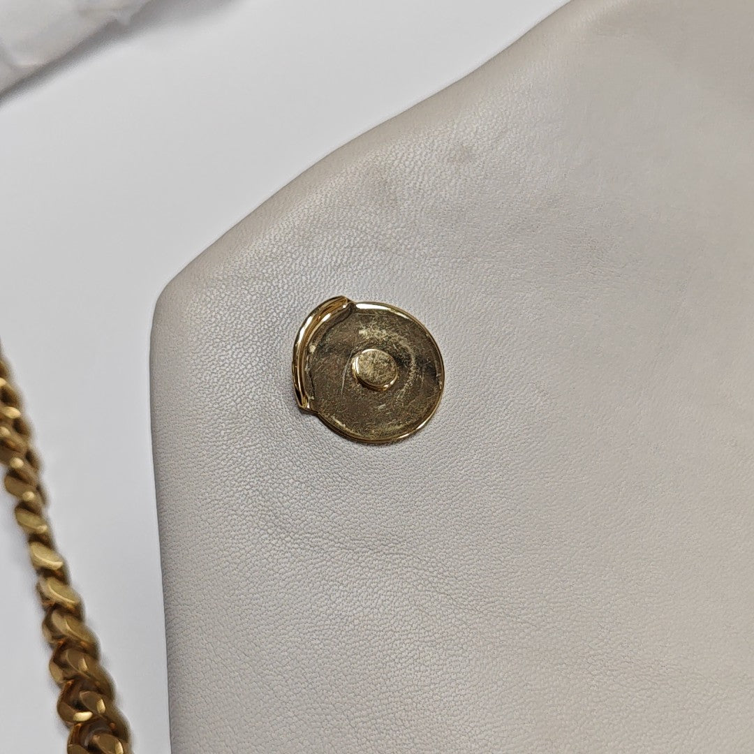 PUFFER Small Quilted Lambskin White