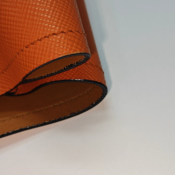 Double Large Saffiano Calfskin Orange