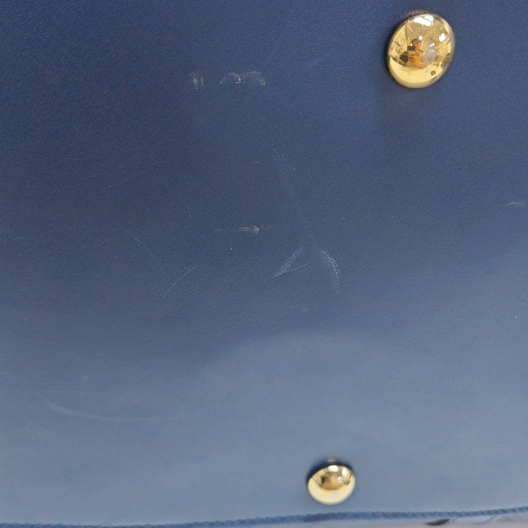 Leather Shoulder Bag Blue