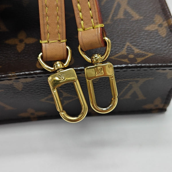 SAC PLAT Mini Monogram Coated Canvas Brown