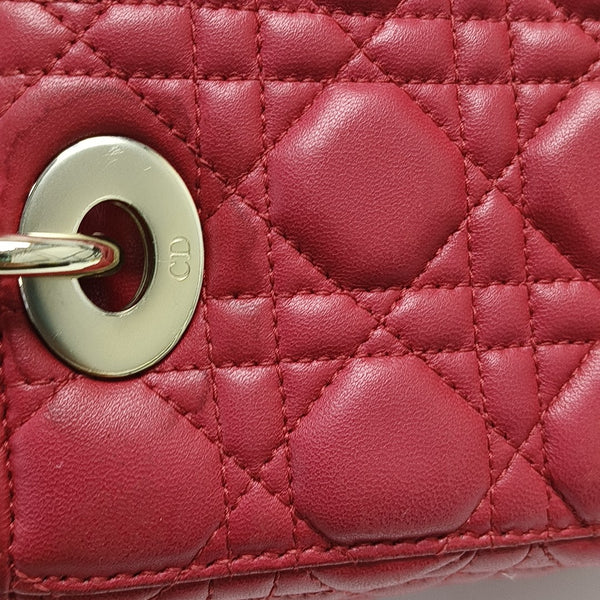Lady Dior Small Cannage Lambskin Red