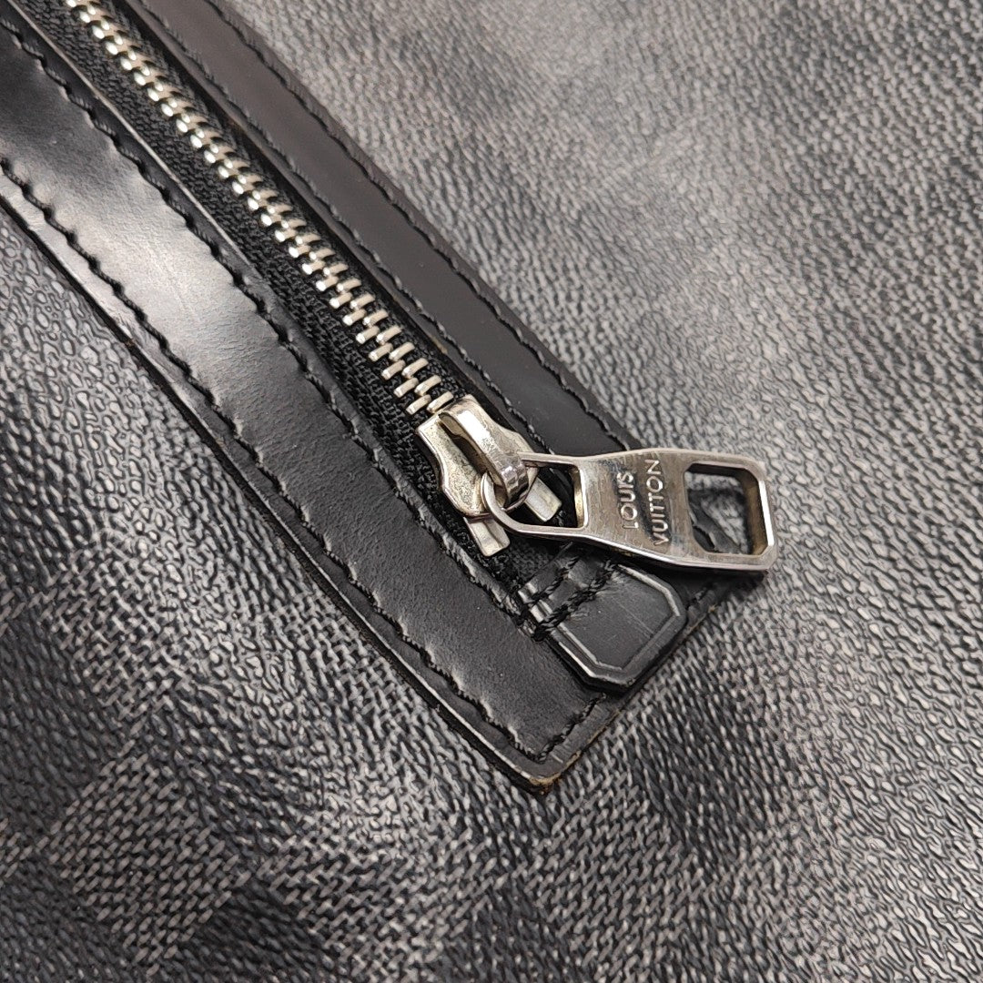 Damier Graphite Coated Canvas Crossbody Bag Gray