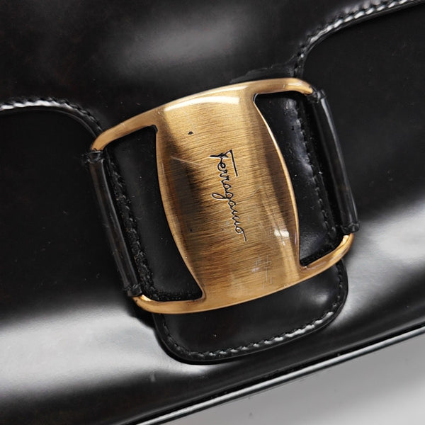 Calfskin Top Handle Bag Black