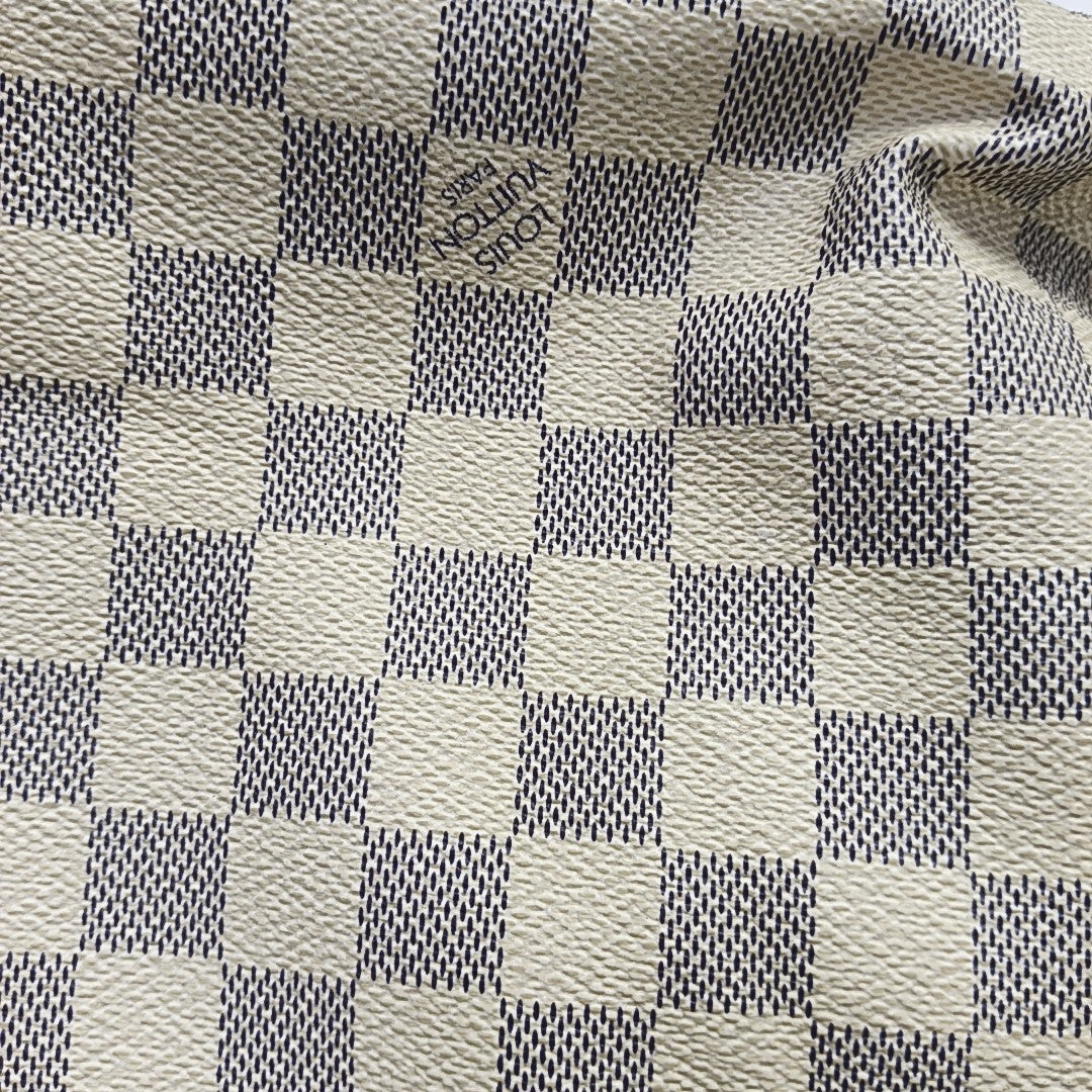 SALEYA PM Damier Azur Coated Canvas White