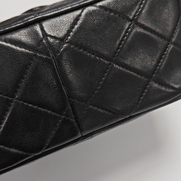 Quilted Lambskin Shoulder Bag Black