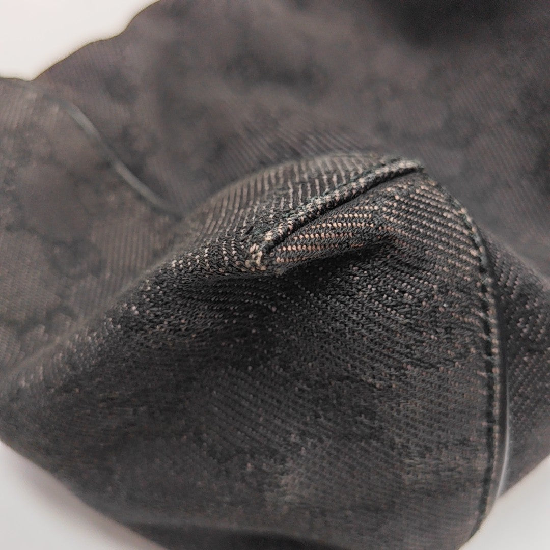 Monogram Denim Top Handle Bag Black