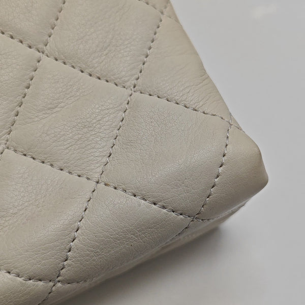 Quilted Calfskin Shoulder Bag White