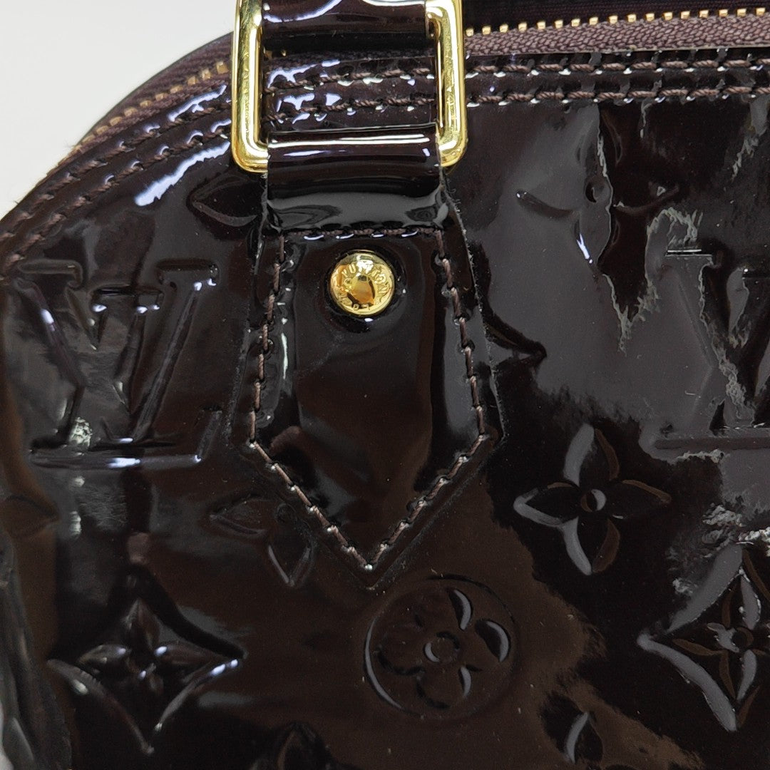 ALMA BB Monogram Patent Leather Brown