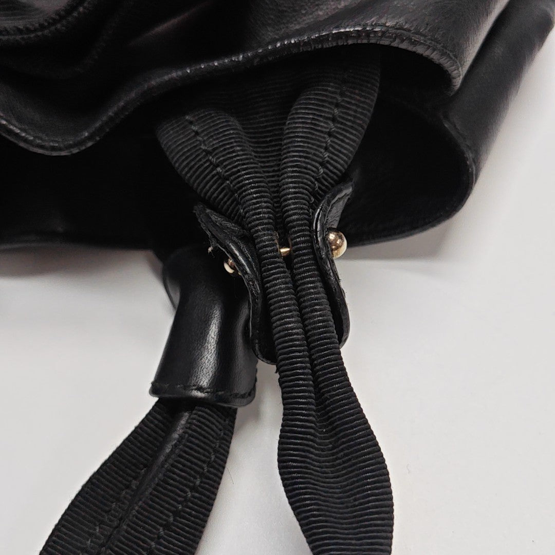Calfskin Top Handle Bag Black