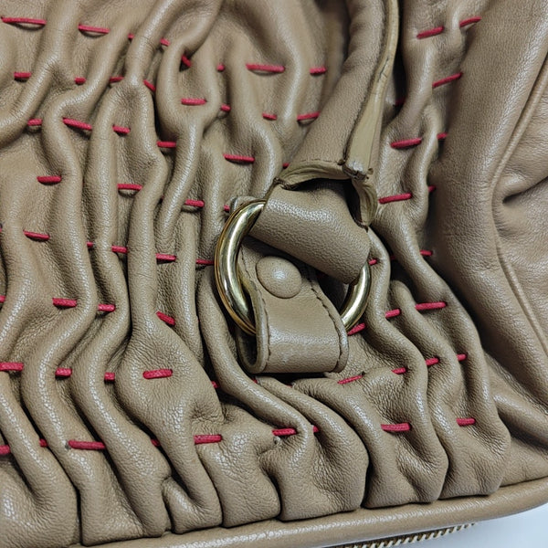 Quilted Calfskin Tote Bag Beige