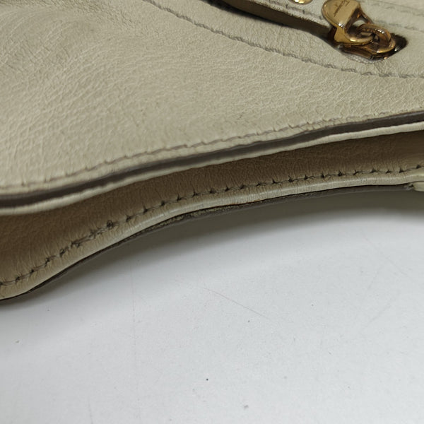 Leather Shoulder Bag White