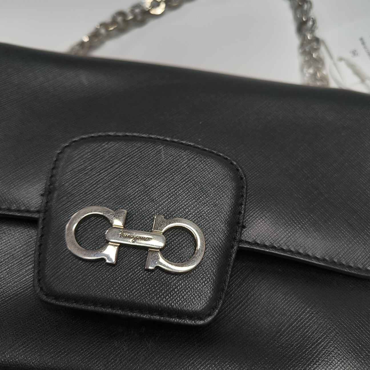 Calfskin Top Handle Bag Black