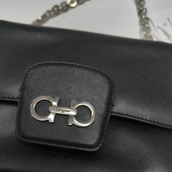 Calfskin Top Handle Bag Black