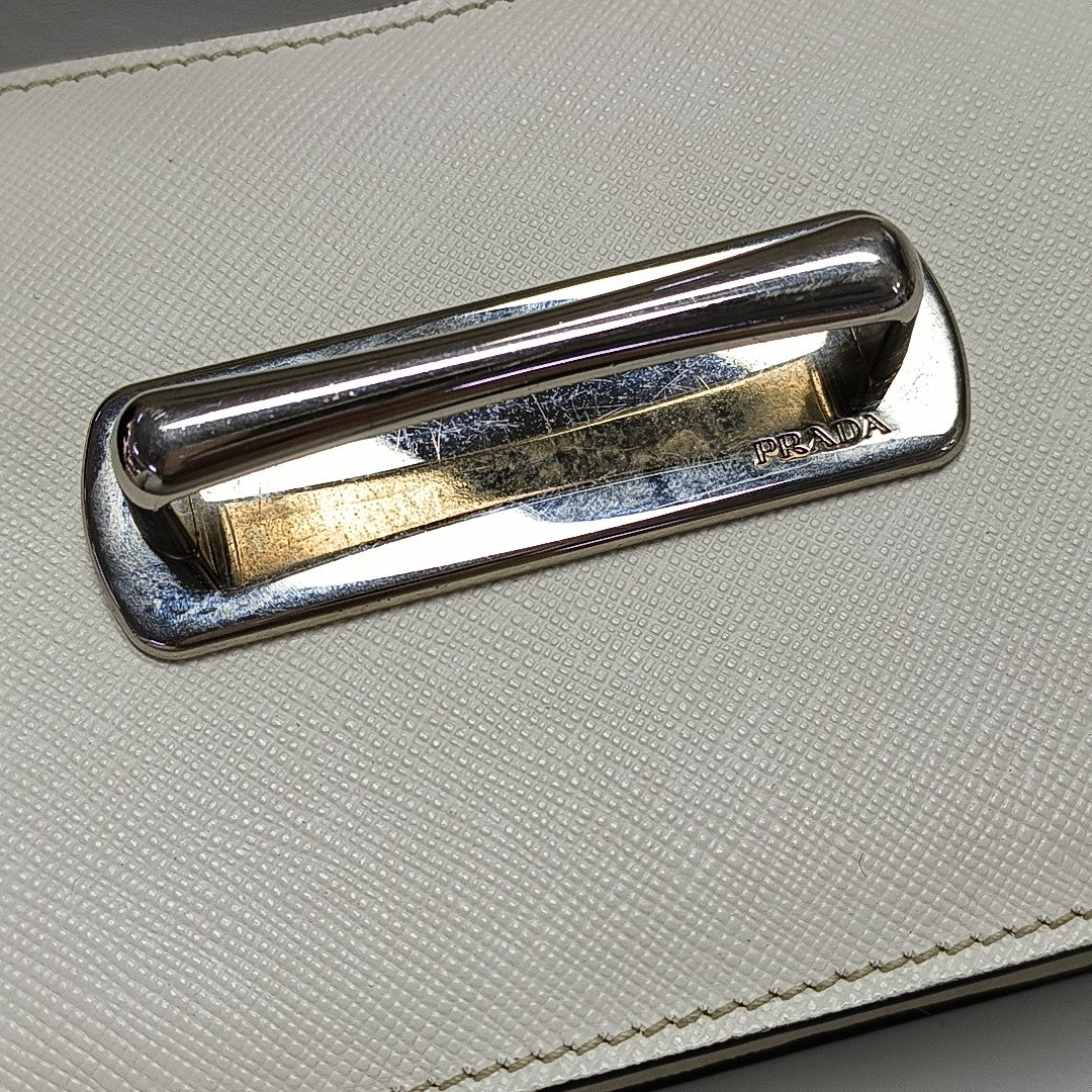 Sidonie Saffiano Calfskin White