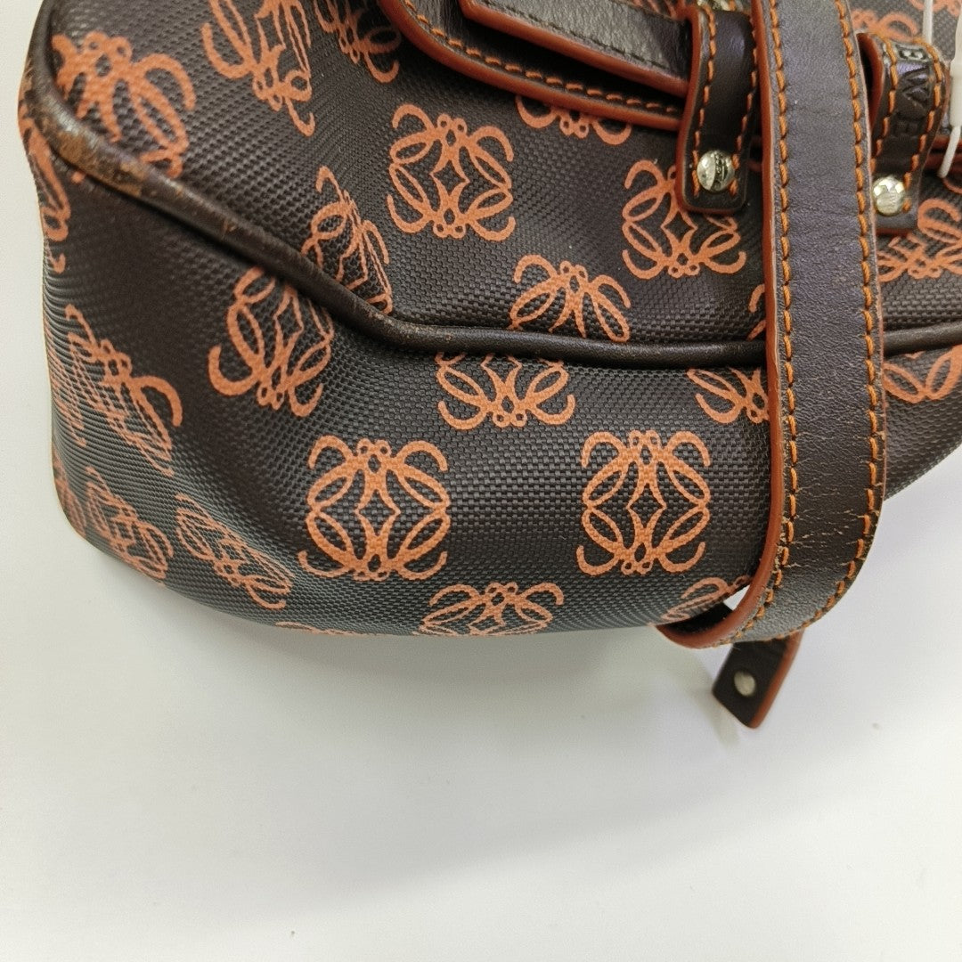 Monogram Coated Canvas Top Handle Bag Brown