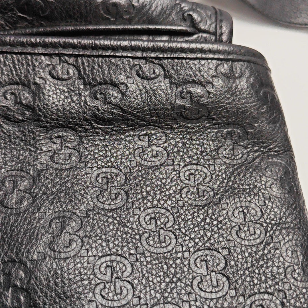Ligne Shima Monogram Calfskin Black