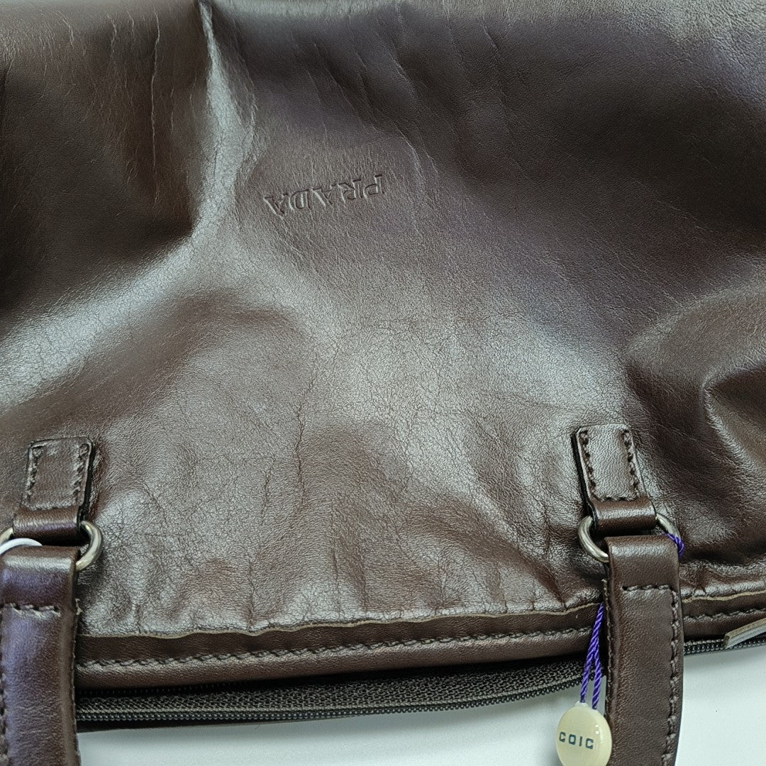Calfskin Top Handle Bag Brown