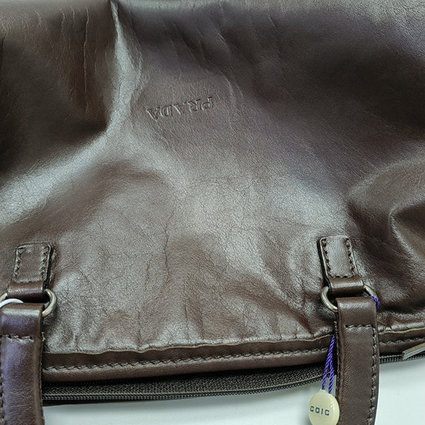 Calfskin Top Handle Bag Brown