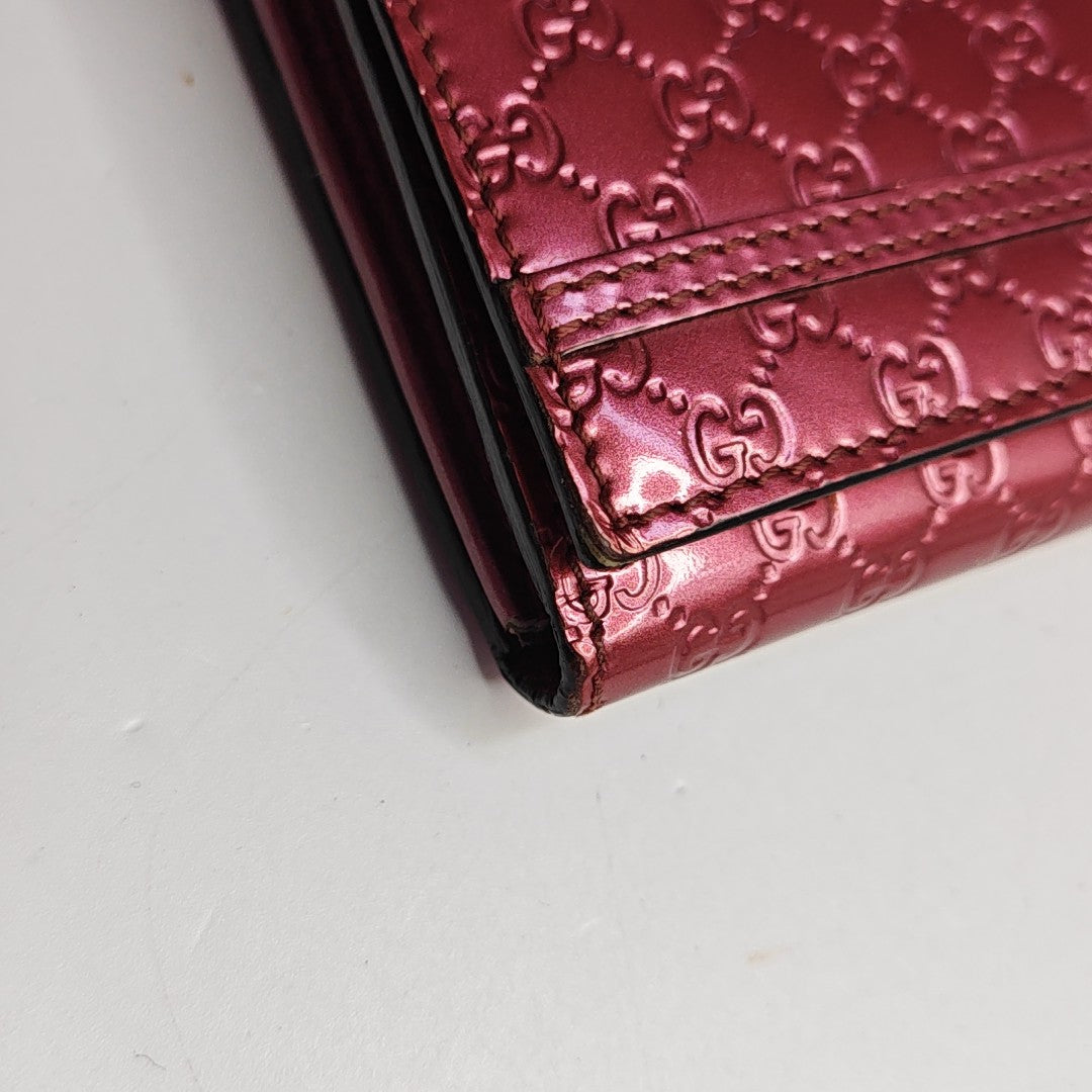 Monogram Patent Leather Wallet Pink