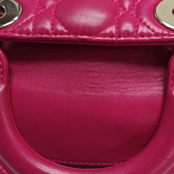 Lady Dior Mini Cannage Lambskin Red