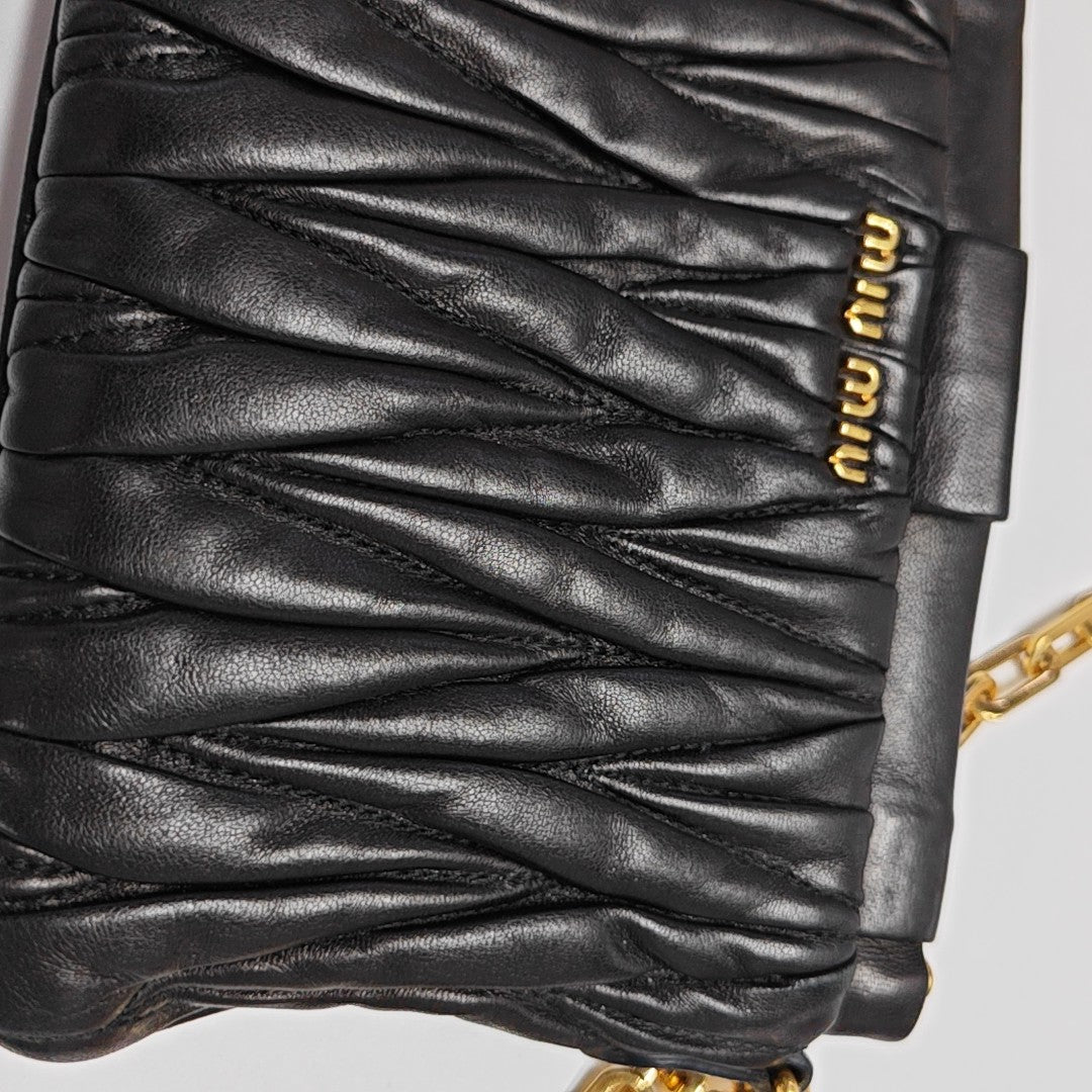 Quilted Lambskin Shoulder Bag Black