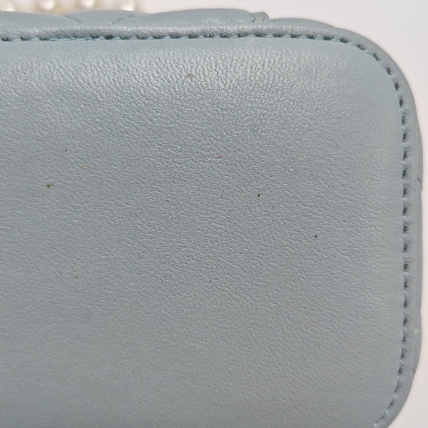 VANITY CASE Small Quilted Lambskin Blue