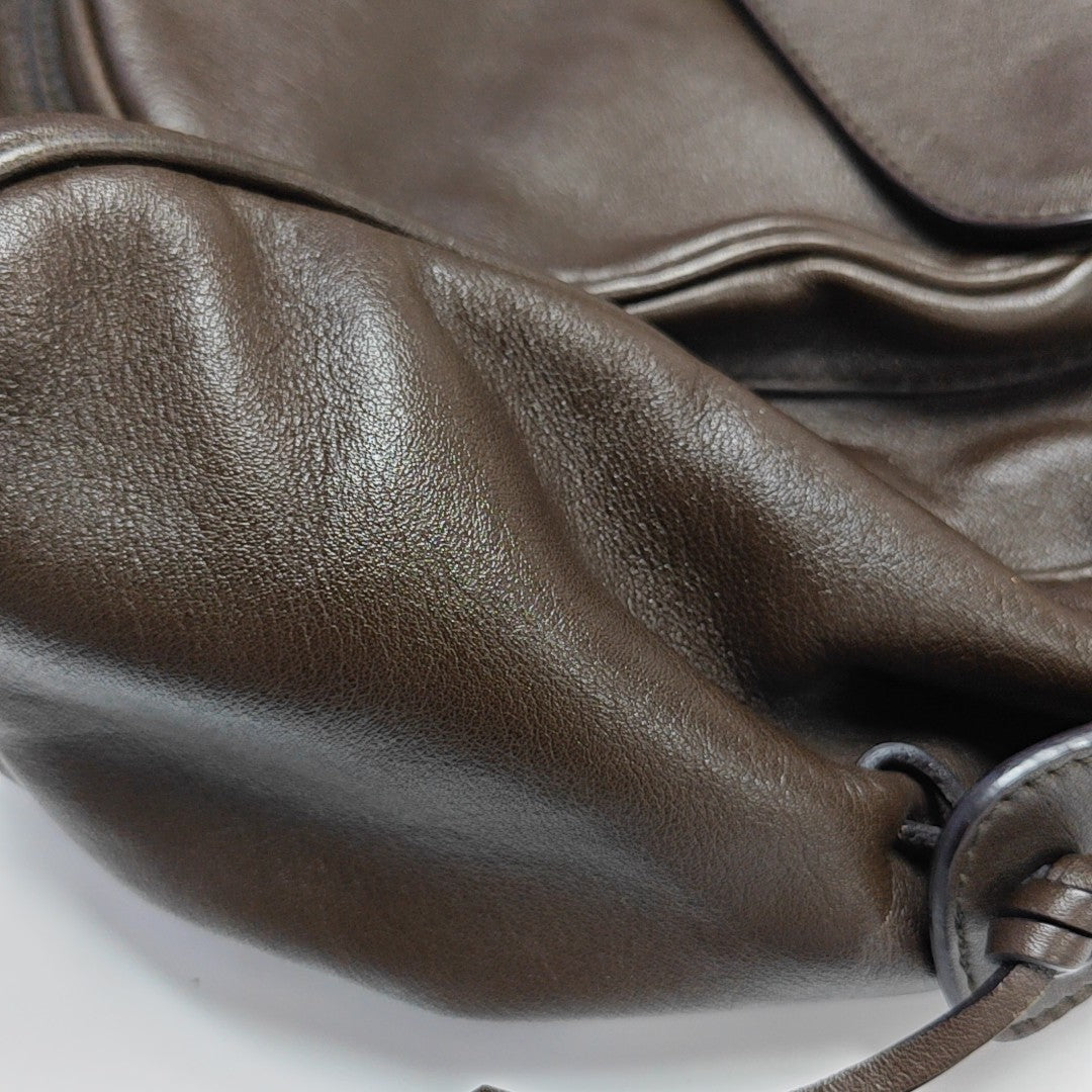 Calfskin Top Handle Bag Brown