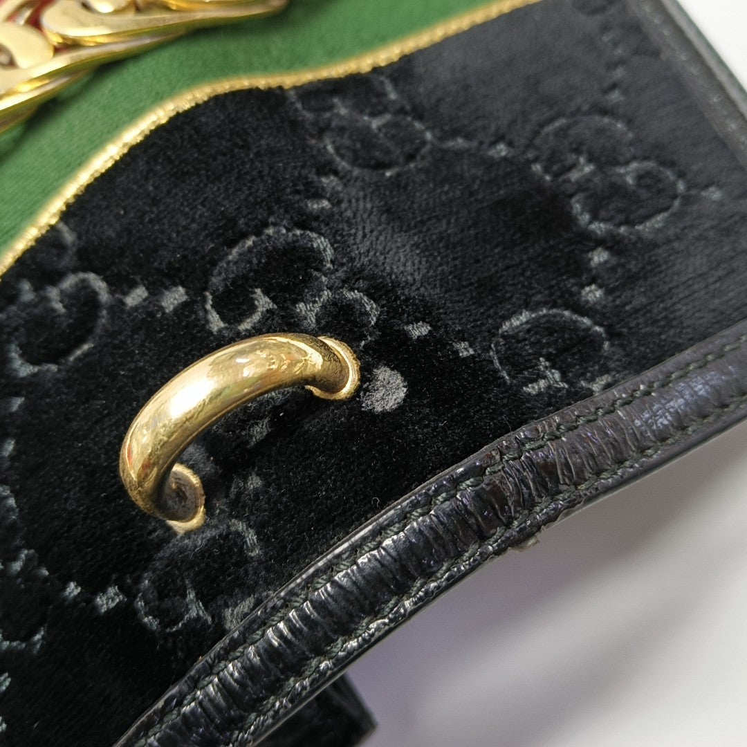 Sylvie Small Monogram Velvet Black