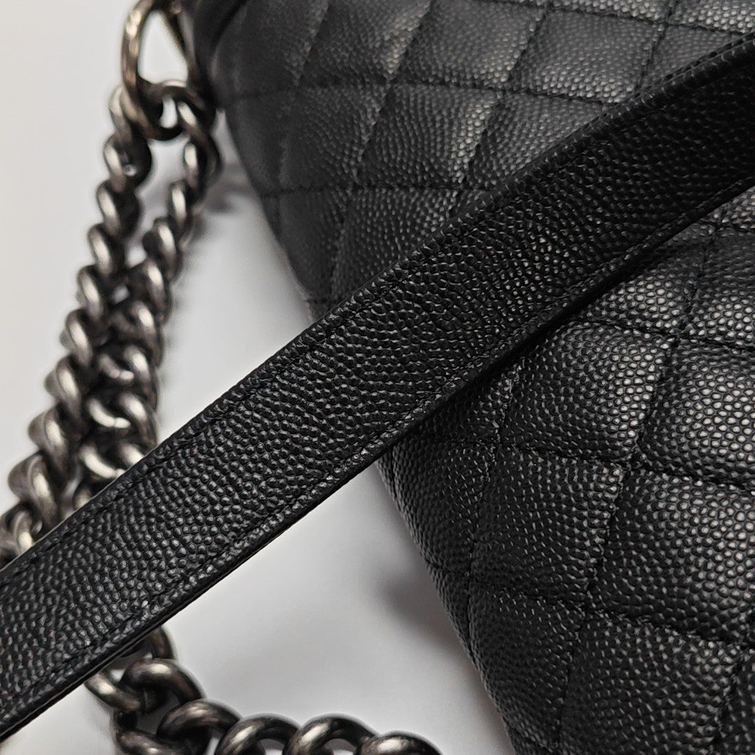 BOY CHANEL Medium Quilted Calfskin Black
