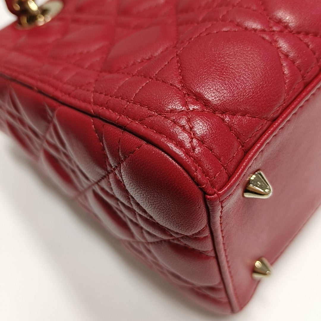 Lady Dior Medium Cannage Lambskin Red