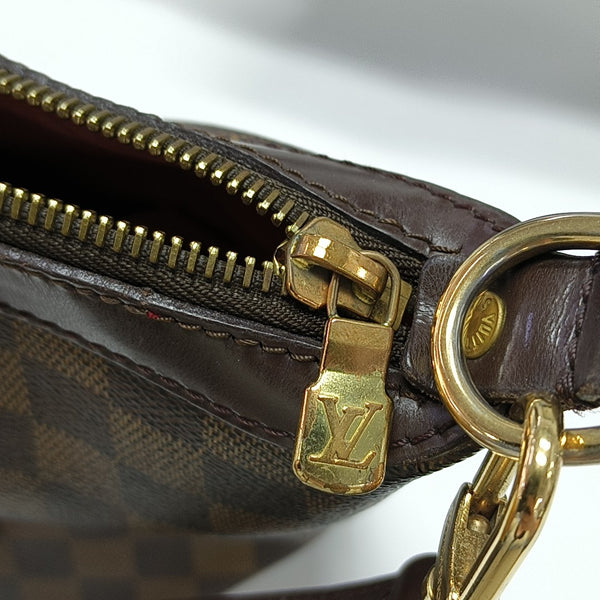 LLOVO MM Damier Ebene Coated Canvas Brown
