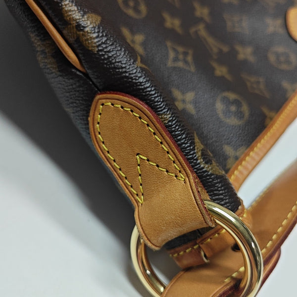 Monogram Coated Canvas Top Handle Bag Brown