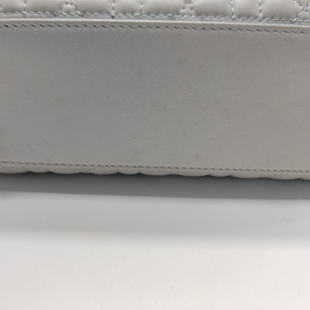 Lady Dior Small Cannage Lambskin Gray