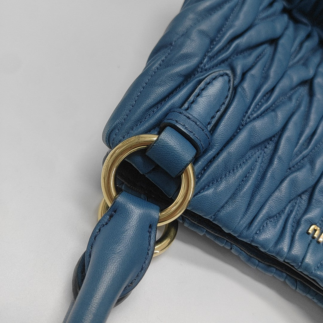 Quilted Lambskin Tote Bag Blue