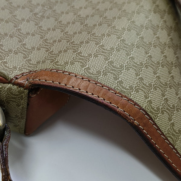 Coated Canvas Shoulder Bag Beige