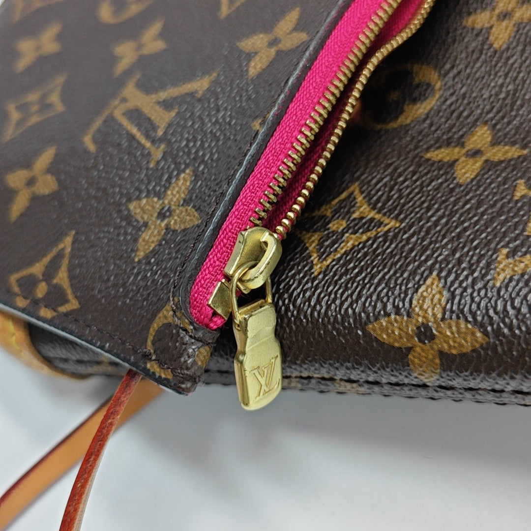 NEVERFULL MM Monogram Coated Canvas Brown