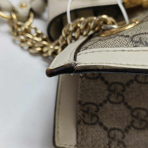 Padlock Small Monogram Coated Canvas Beige