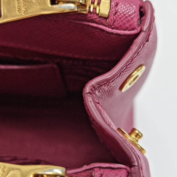 Galleria Super Mini Saffiano Calfskin Red