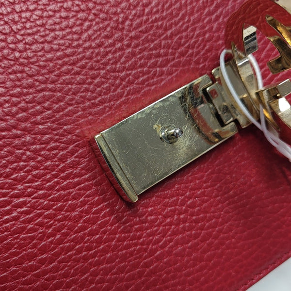 Interlocking G Small Calfskin Red