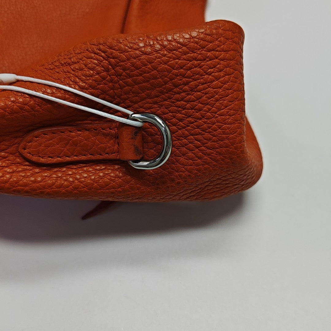 Calfskin Top Handle Bag Orange