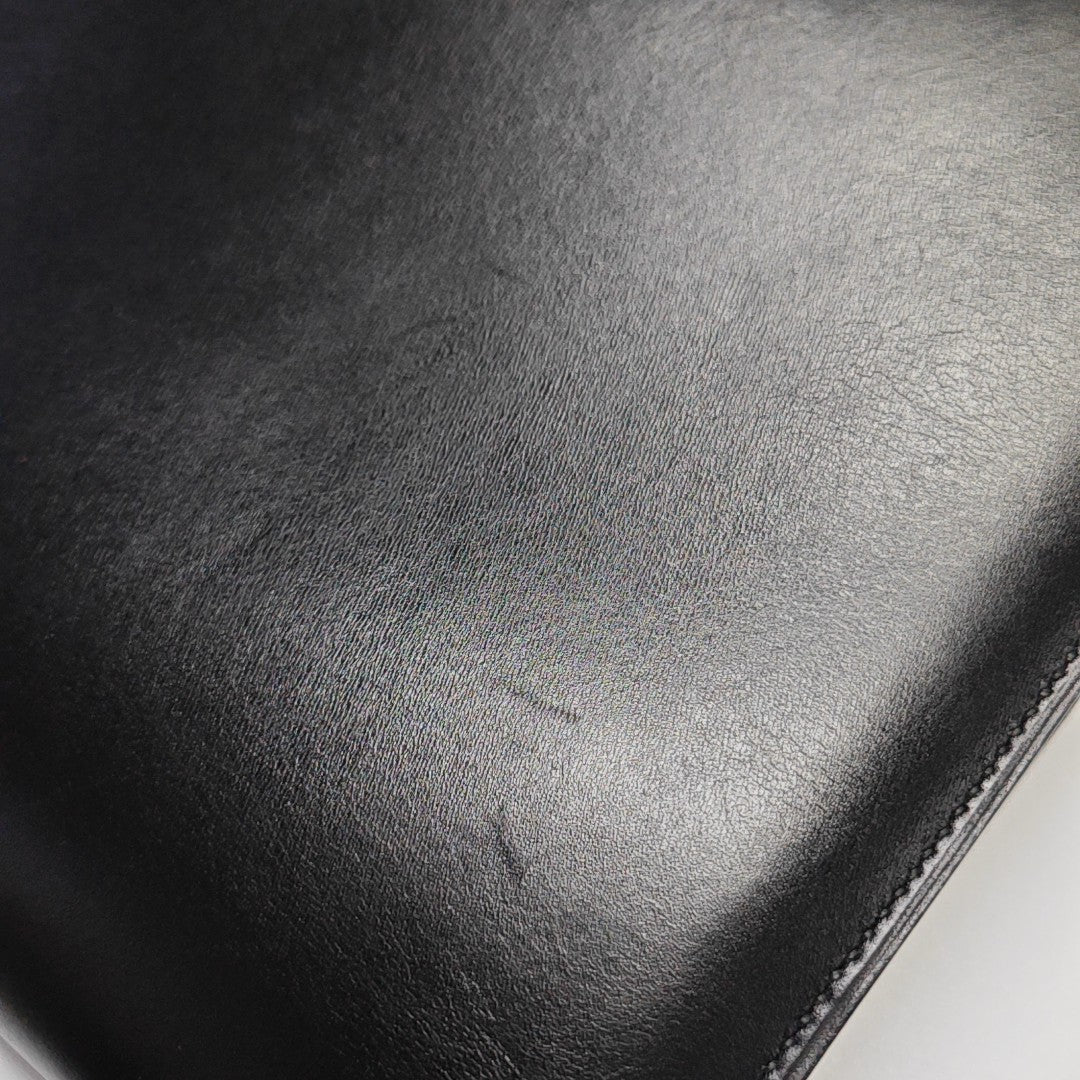 Box Calf Shoulder Bag Black