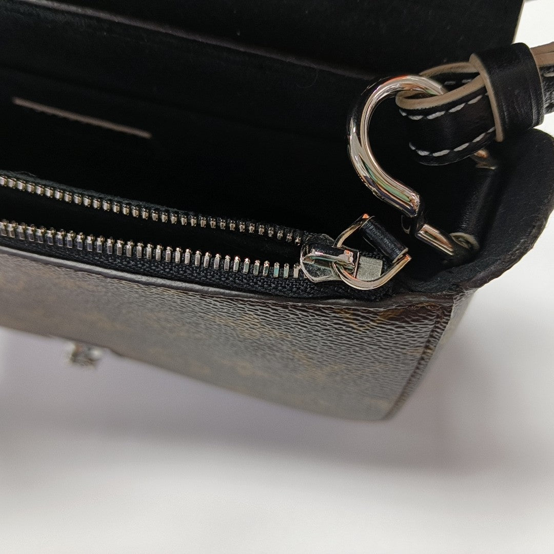 CHAIN IT PM Monogram Coated Canvas Black